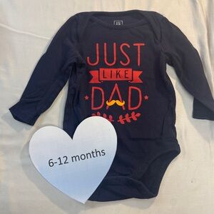 GAP - Navy Blue 'Just Like Dad' Long Sleeve One Piece/Onesie top